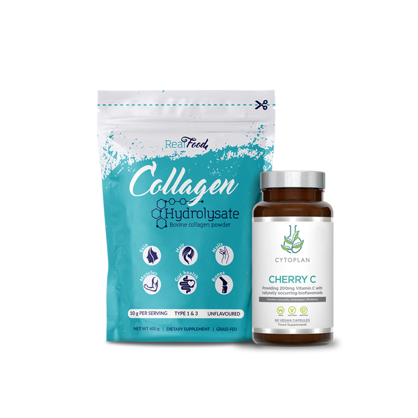 Пакет Хидролизиран колаген RealFood  и Cytoplan Cherry C - витамин С от ацерола