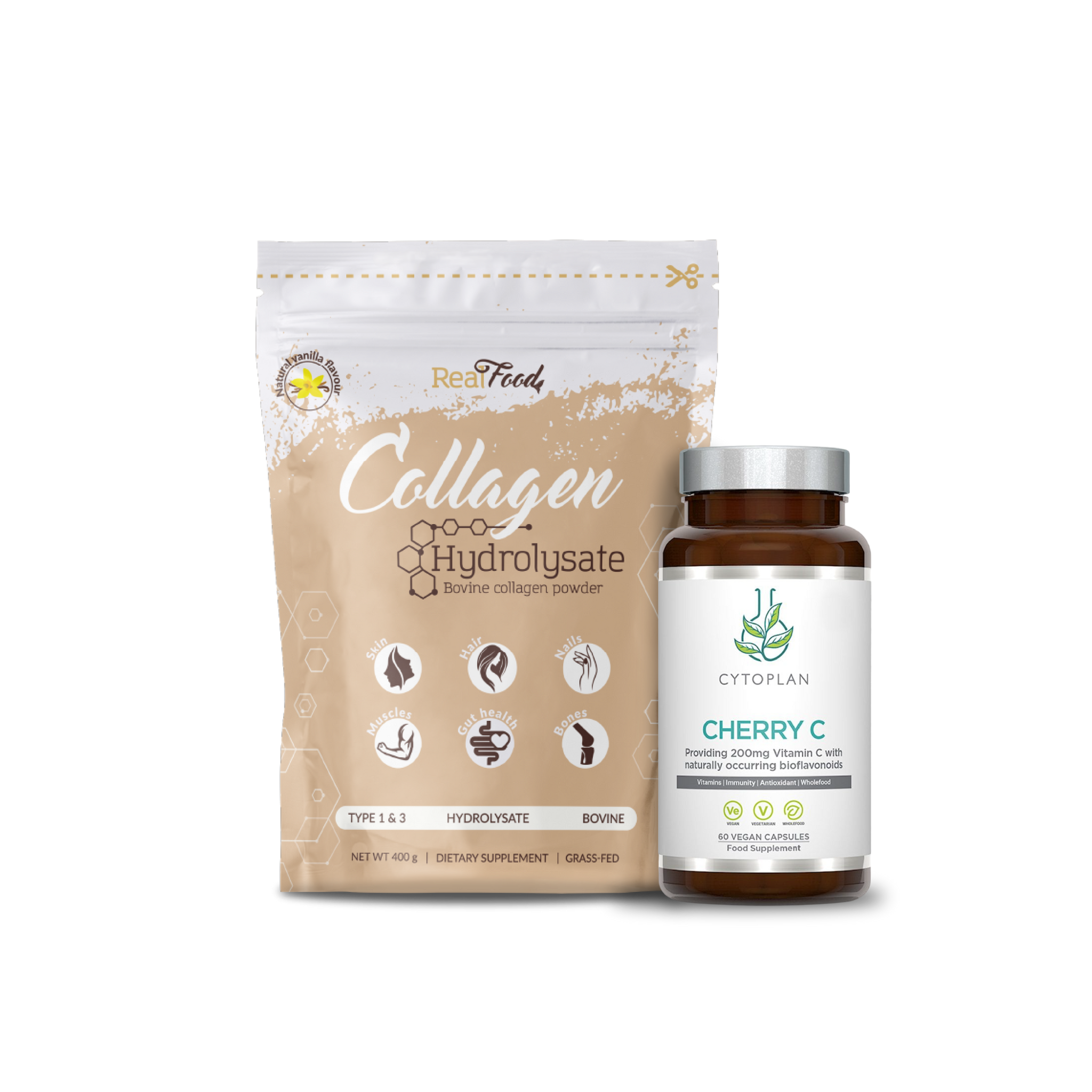 Пакет &ldquo;RealFood Collagen Ванилия + Cytoplan Cherry C &ndash; витамин С от ацерола&ldquo;