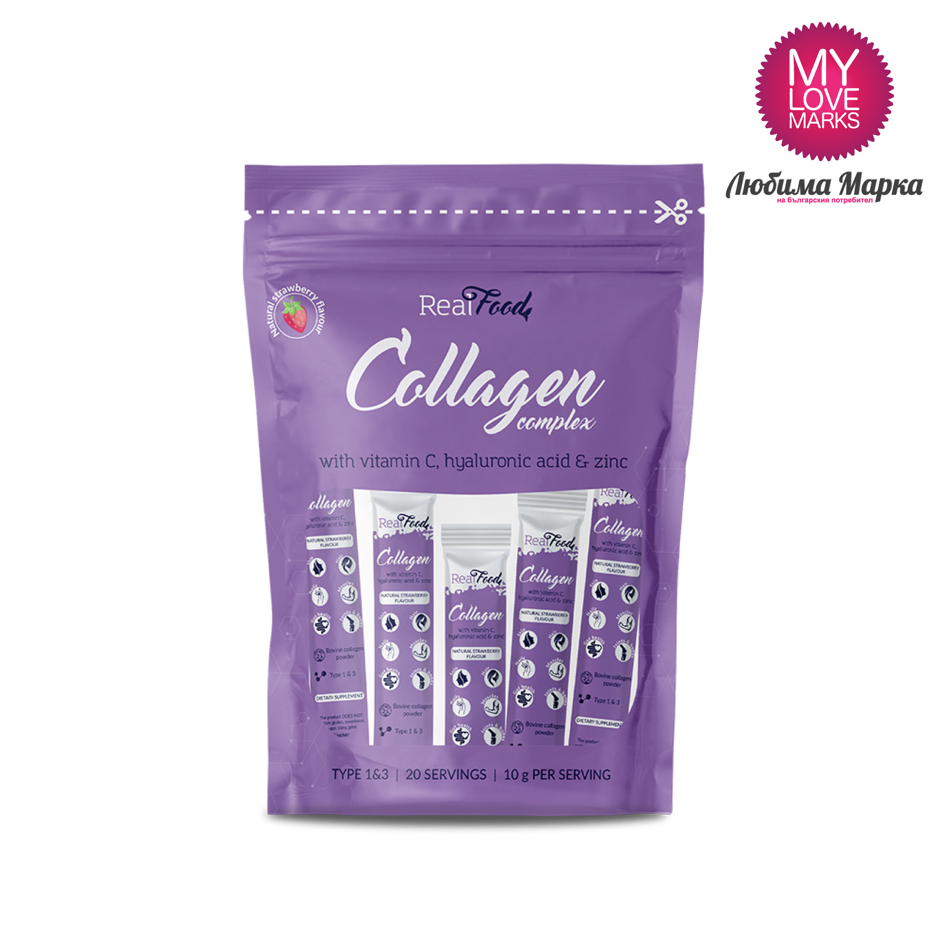 RealFood Collagen Complex - 20 бр. стиксове