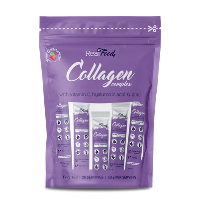 RealFood Collagen Complex с вит. С, хиалуронова киселина и цинк - 20 броя стиксове