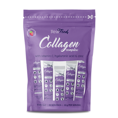 RealFood Collagen Complex с вит. С, хиалуронова киселина и цинк - 20 броя стиксове