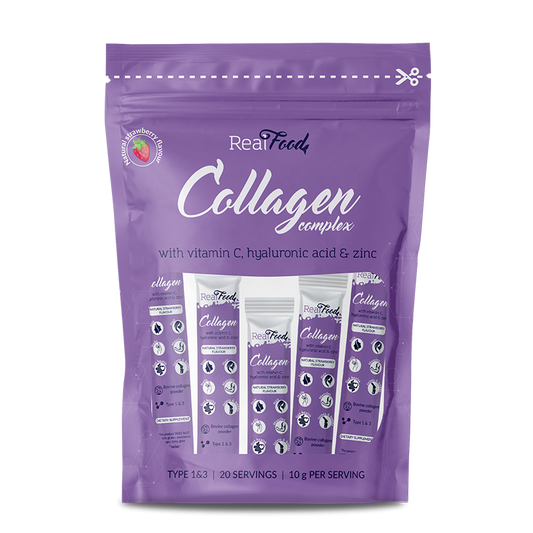 RealFood Collagen Complex с вит. С, хиалуронова киселина и цинк - 20 броя стиксове
