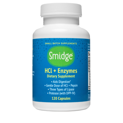 Smidge® Храносмилателни ензими + HCI - 120 капсули